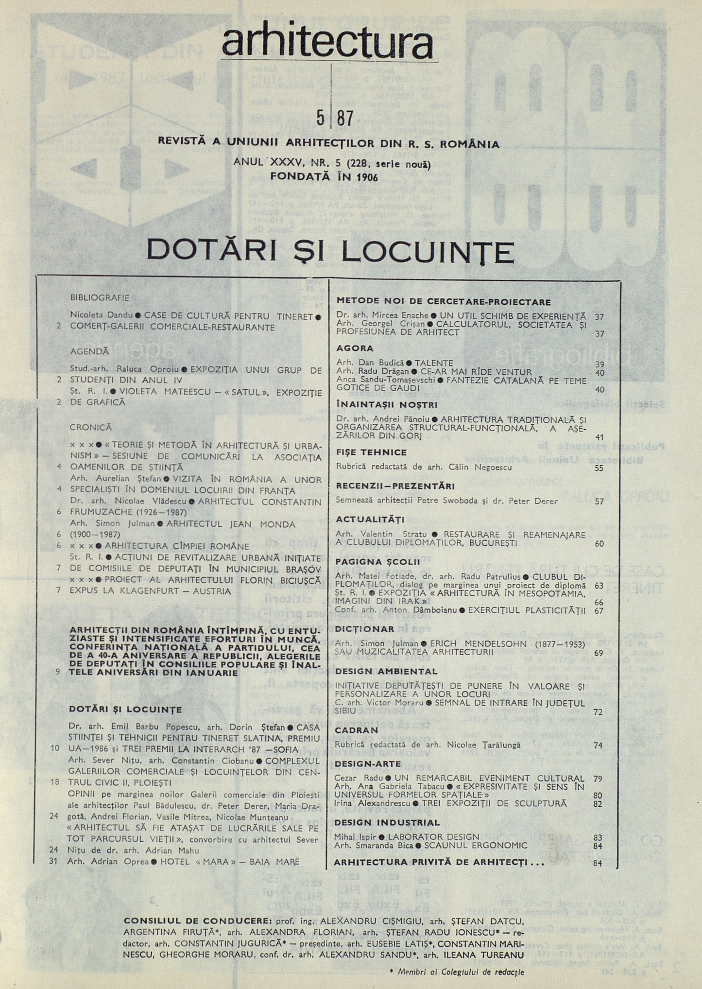 Revista ARHITECTURA 5/1987