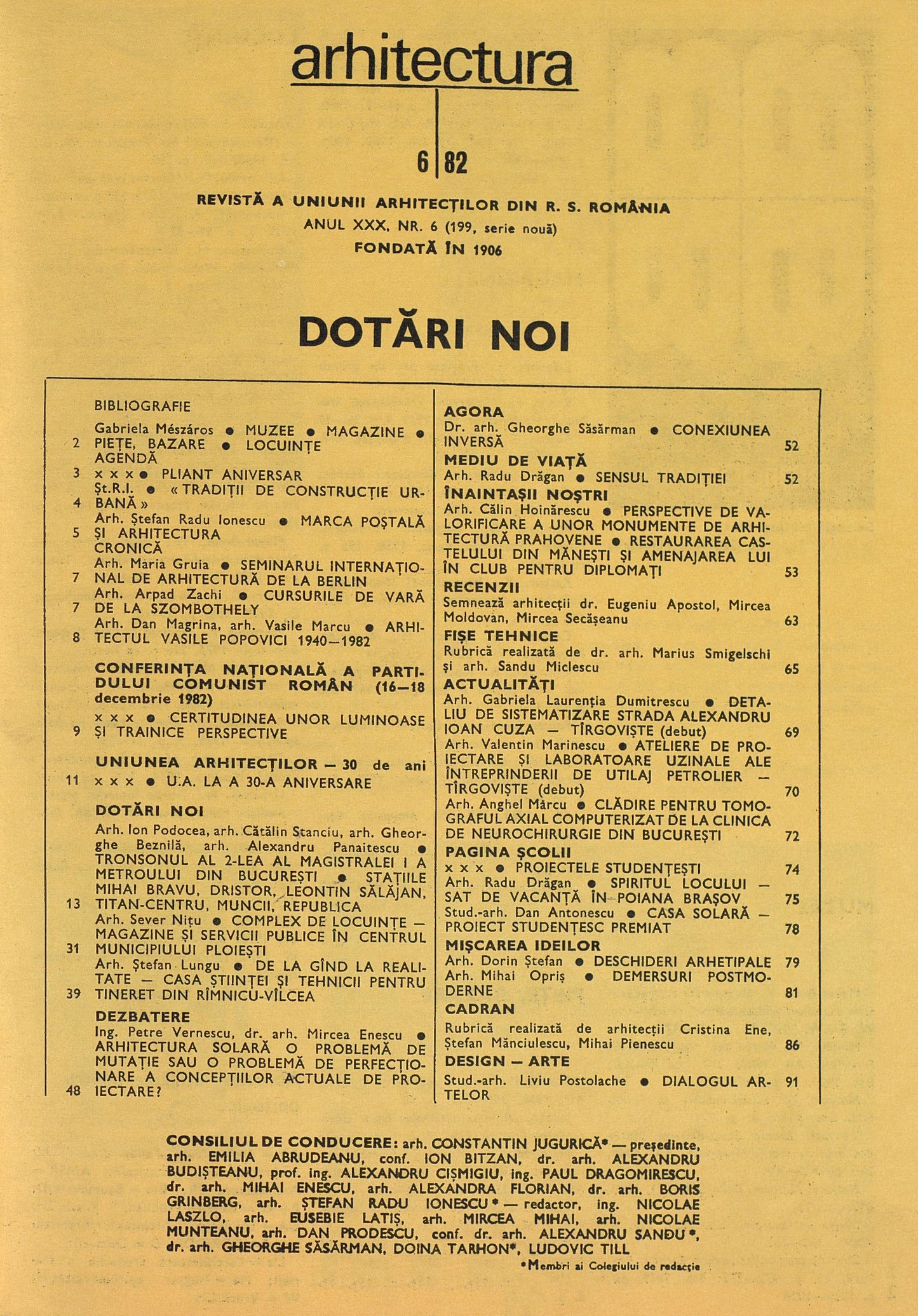 Revista ARHITECTURA 6/1982