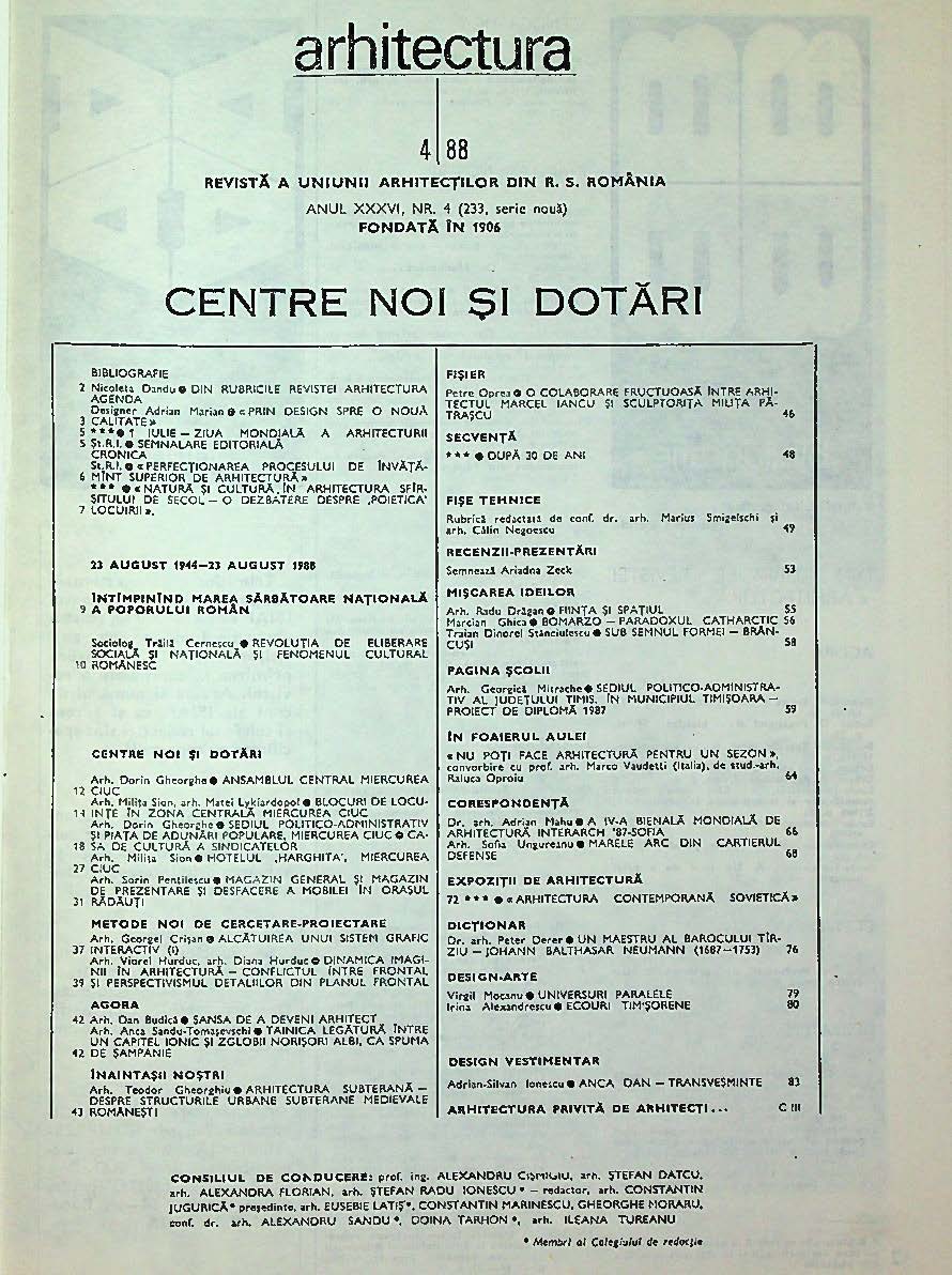 Revista ARHITECTURA 4/1988